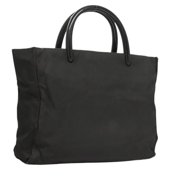 PRADA Hand Bag Nylon Plastic Black Silver Auth - Picture 1 of 16